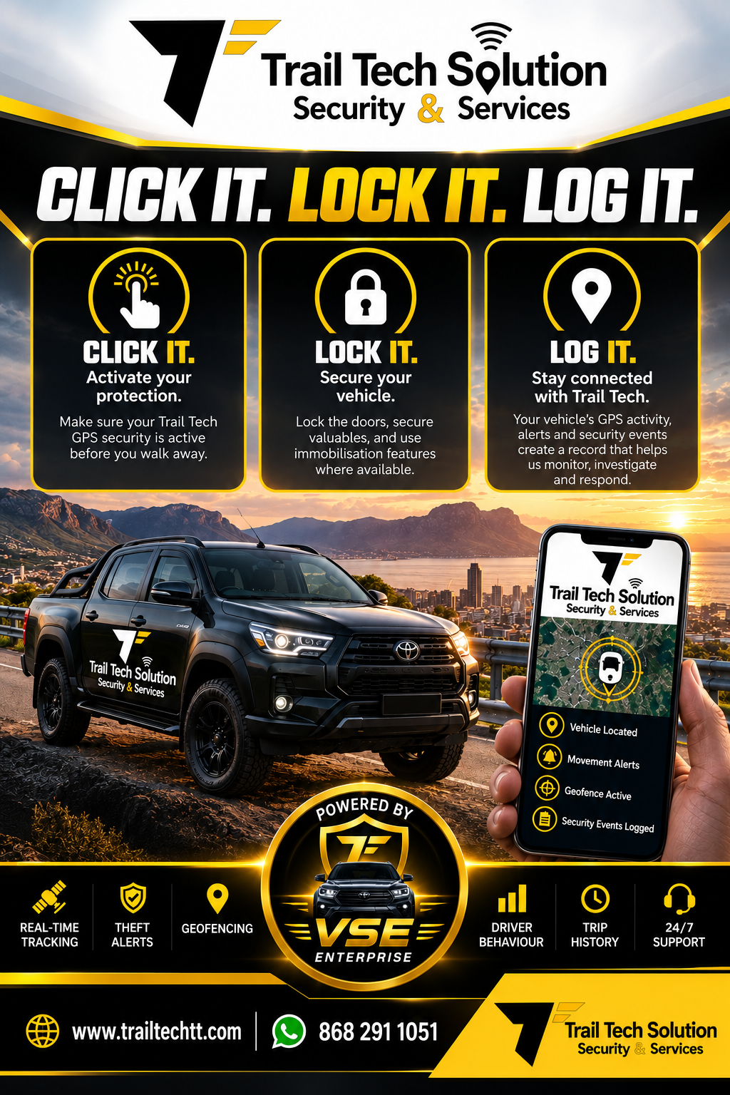 Trail Tech Click It Lock It Log It vehicle security campaign